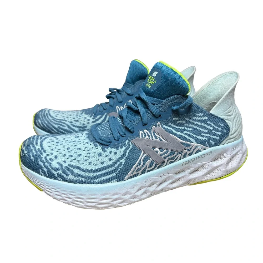 New Balance Fresh Foam 1080 v11 Womens Running Shoes Blue W1080M11 Neon Accent